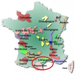 map of Languedoc-Rousssillon wine region